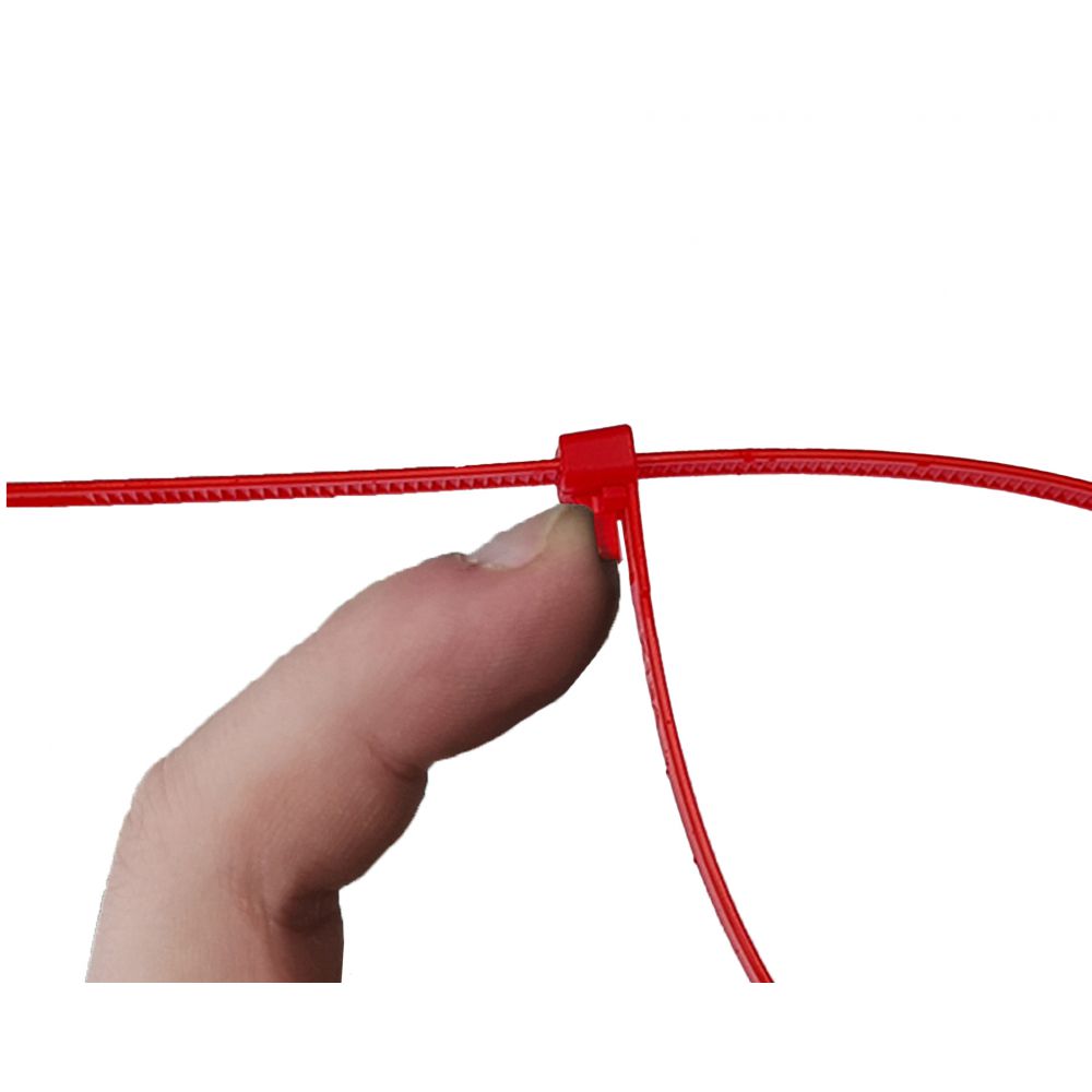 Kabelbinder wiederloesbar | 100 x 7,6 mm | Rot | 100 Stück