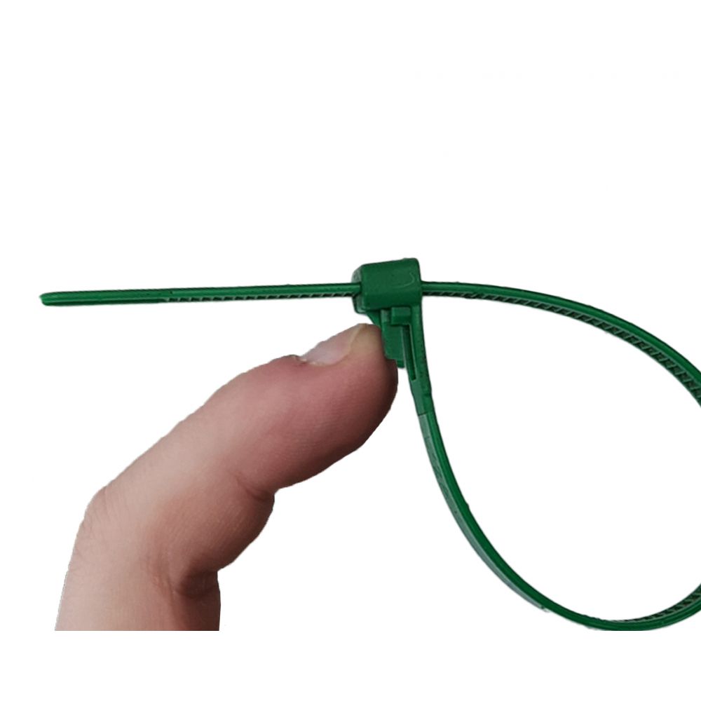 Kabelbinder wiederloesbar | 100 x 7,6 mm | Grün | 500 Stück
