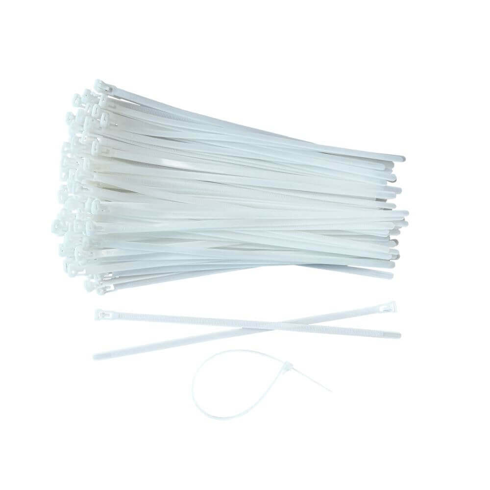 Kabelbinder wiederloesbar | 250 x 7,6 mm | Weiß | 100 Stück