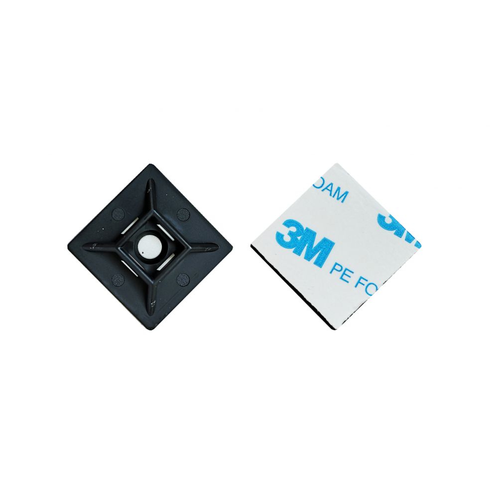 Klebe/Schraubsockel | 28,0 x 28,0 mm | Schwarz | 100 Stück