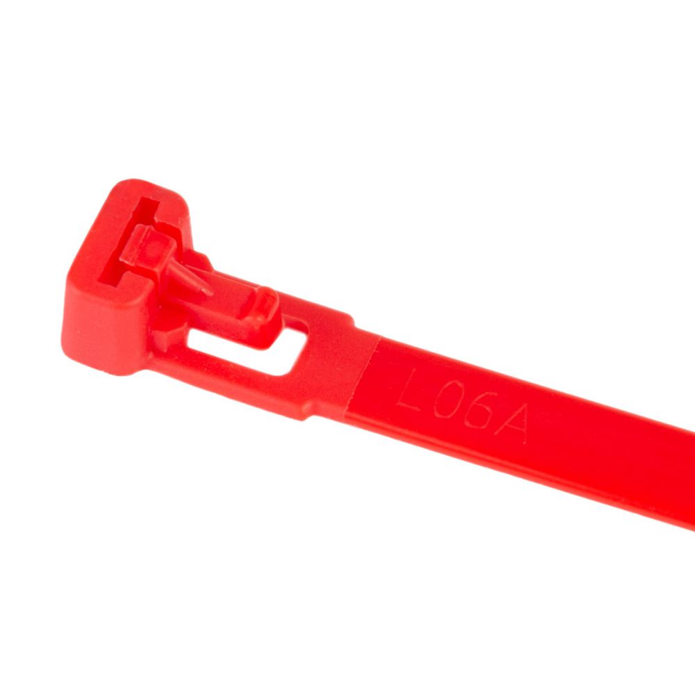 Kabelbinder wiederloesbar | 100 x 7,6 mm | Rot | 100 Stück